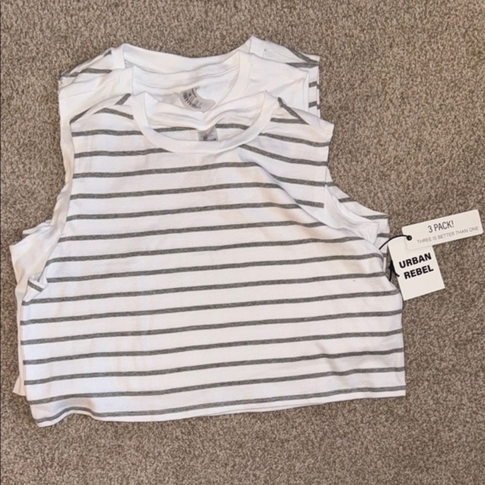 Urban Rebel Striped Crop Tops - 3 Pack